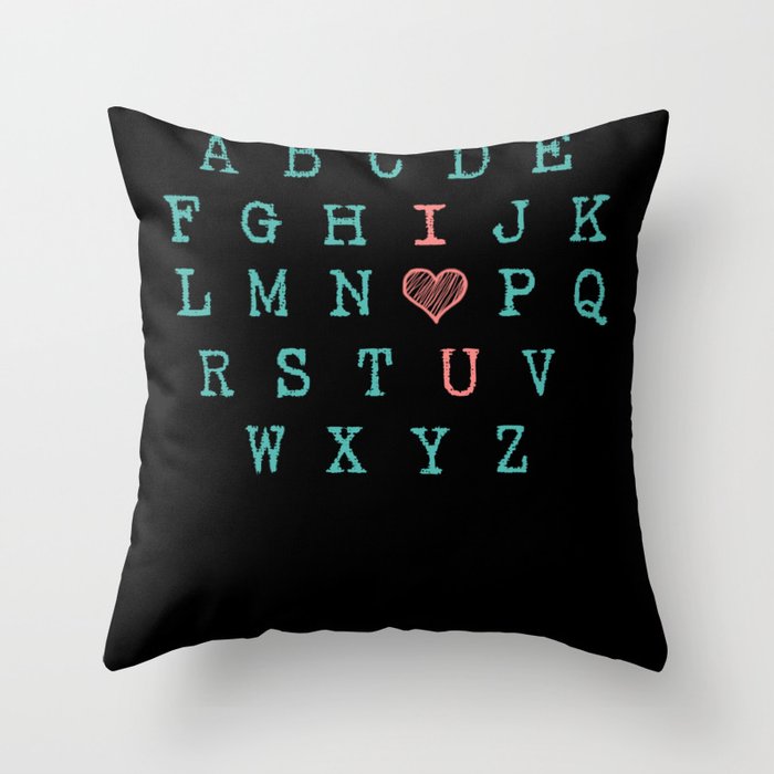Letters Love Alphabet You Hearts Valentines Day Throw Pillow