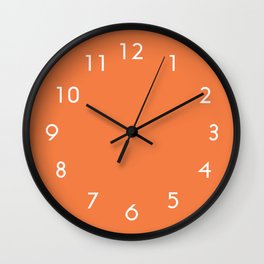 Celosia Orange Pastel Solid Color Block Spring Summer Wall Clock