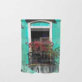 Puerto rican balcony and flowers Wall Hanging