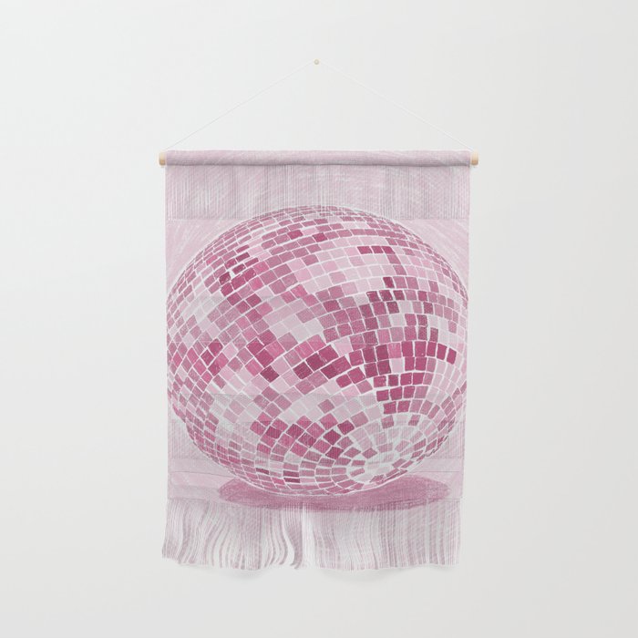 Disco Ball in Pink  Wall Hanging
