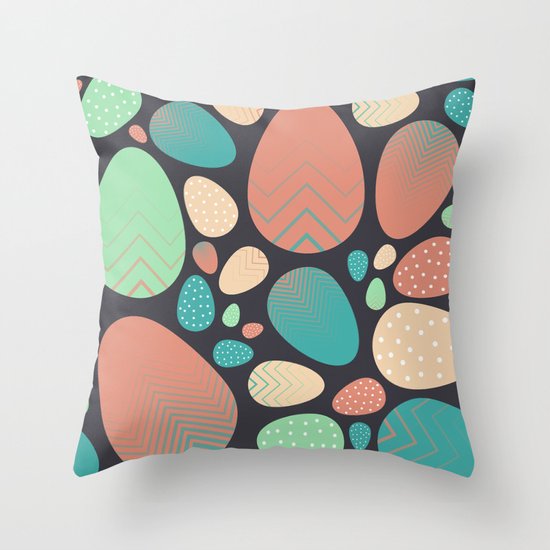 Easter Eggs Throw Pillow