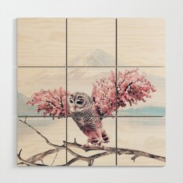 Sakura Owl Wood Wall Art