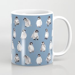 Emperor Penguin Chicks on Blue Coffee Mug