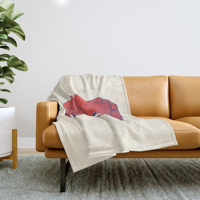 Red Rhino Throw Blanket By Andrewhenry Society6