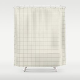 Minimal Grid - Greige Shower Curtain