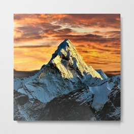 Mount Everest Metal Print | Mteverest, Dalilama, Mountainclimbing, Tibet, Siredmundhillary, Nepal, Sunrise, Mounteverest, Everest, Film 