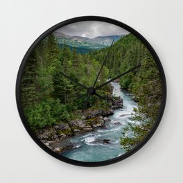 Alaska River Canyon - II Wall Clock