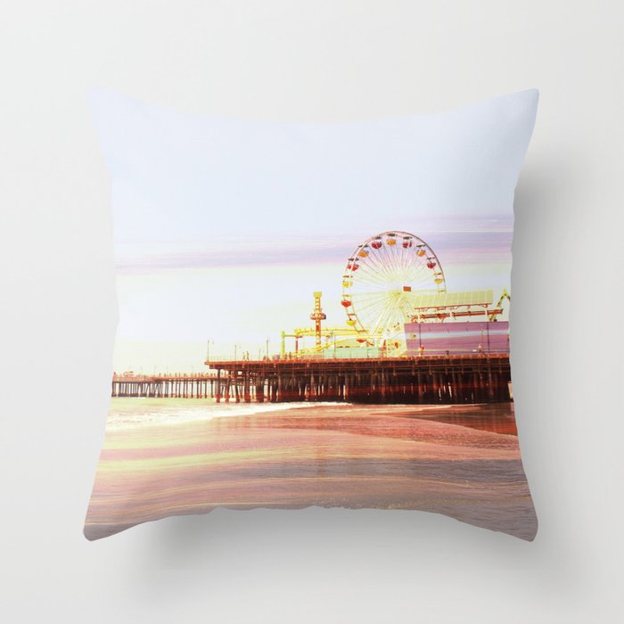 Santa Monica Pier Sunrise Throw Pillow by Christine aka stine1 