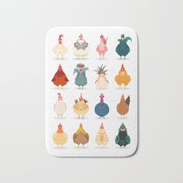 Cute Chicken Bath Mat | Vector, Illustration, Chook, Cute, Poultry, Graphicdesign, Lovely, Iswenyi, Design, Bird 