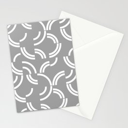 White curves on silver background Stationery Card