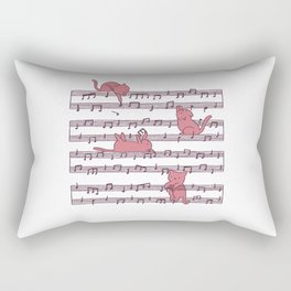 Music Sheet Cats Rectangular Pillow