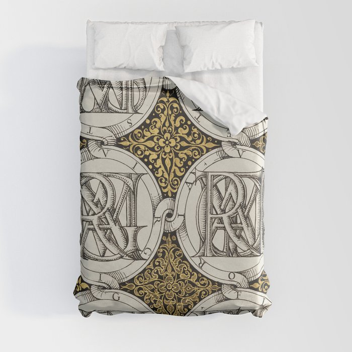 Vintage calligraphic poster Duvet Cover