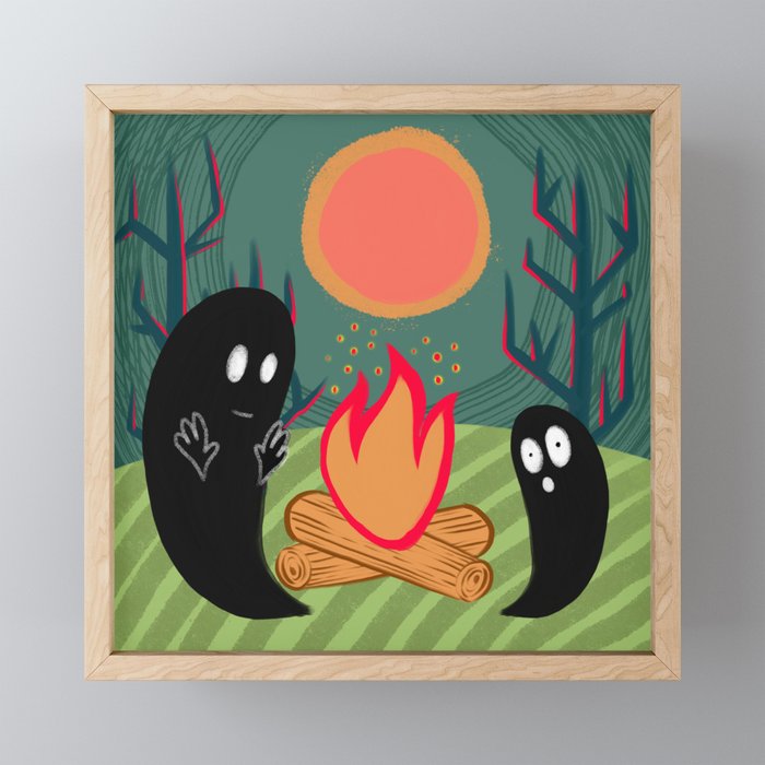 Ghost Camping Framed Mini Art Print