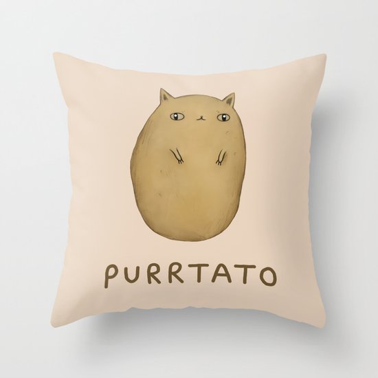 Purrtato Throw Pillow