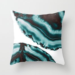 Turquoise Brown Agate #1 #gem #decor #art #society6 Throw Pillow