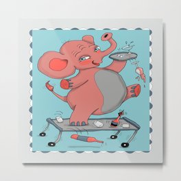 I'm so drunk, I'm seeing pink elephants! Metal Print