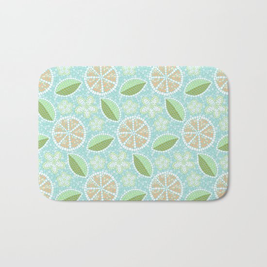 Orange Mosaic Bath Mat