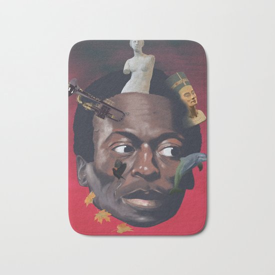 Miles totems around his head Bath Mat
