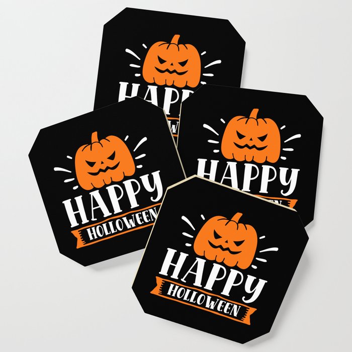 Happy Halloween Spooky Jack-O-Lantern Coaster