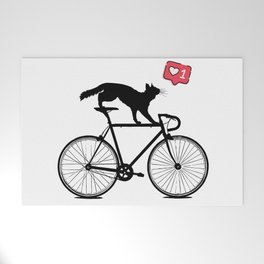 Cat on bike Welcome Mat