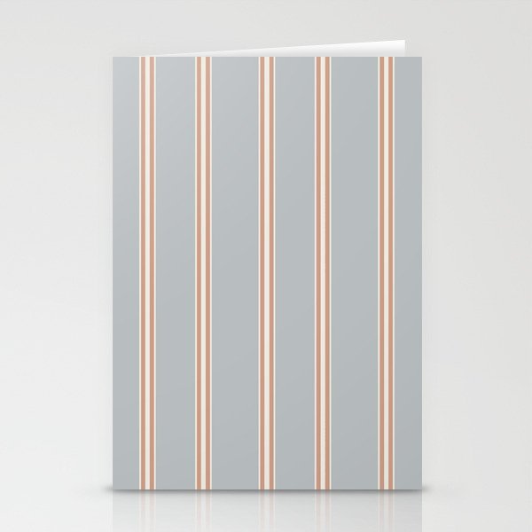 Stripes - Thick + Thin lines - Aleutian Blue, Rose Tan + White Stationery Cards