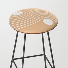 Geometric Lines and Shapes 21 in Terracotta and Beige Bar Stool