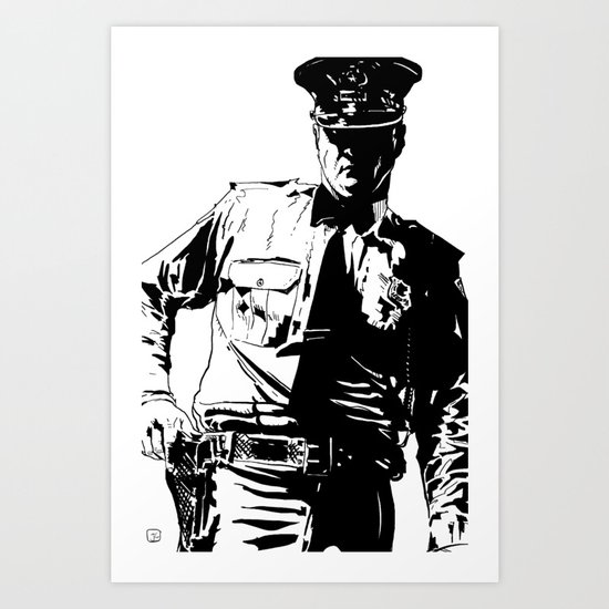 Guard with gun Art Print
