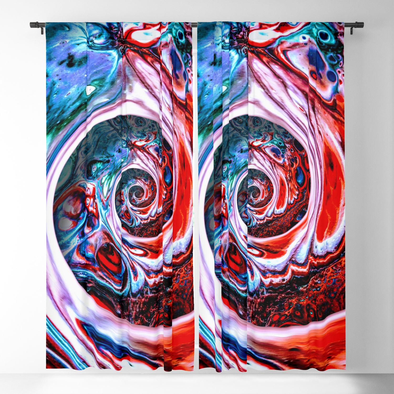 Colorful Sacral Geometry Helix Art In Abstract Acrylic Fluid Painting Endless Spiral Blackout Curtain By Lana Busalaeva Society6