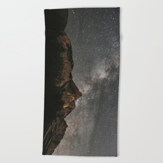 Milky Way Over Mountains - Landscape Photography Beach Towel