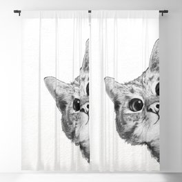 sneaky cat Blackout Curtain