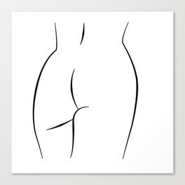 Minimalist Line art abstract nude woman ass Canvas Print
