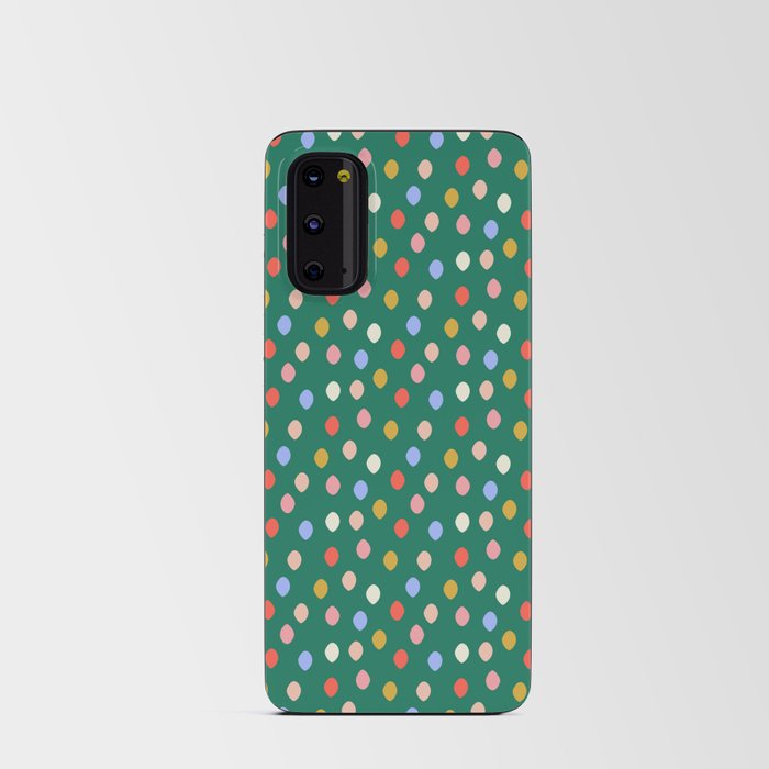 September Polka Dots in Dark Green Android Card Case