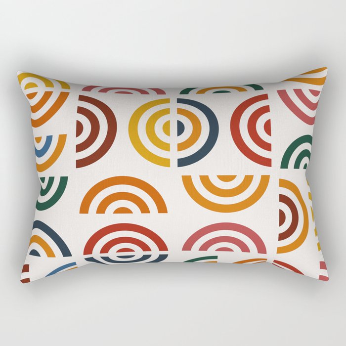 Mid century multicolor retro shapes 2 Rectangular Pillow