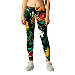 Fruit and Floral Pattern Leggings