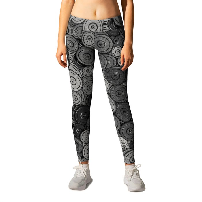 Heavy iron / 3D render of hundreds of heavy weight plates Leggings