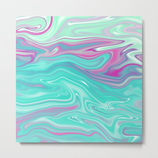 Iridescent Marble 07 Metal Print