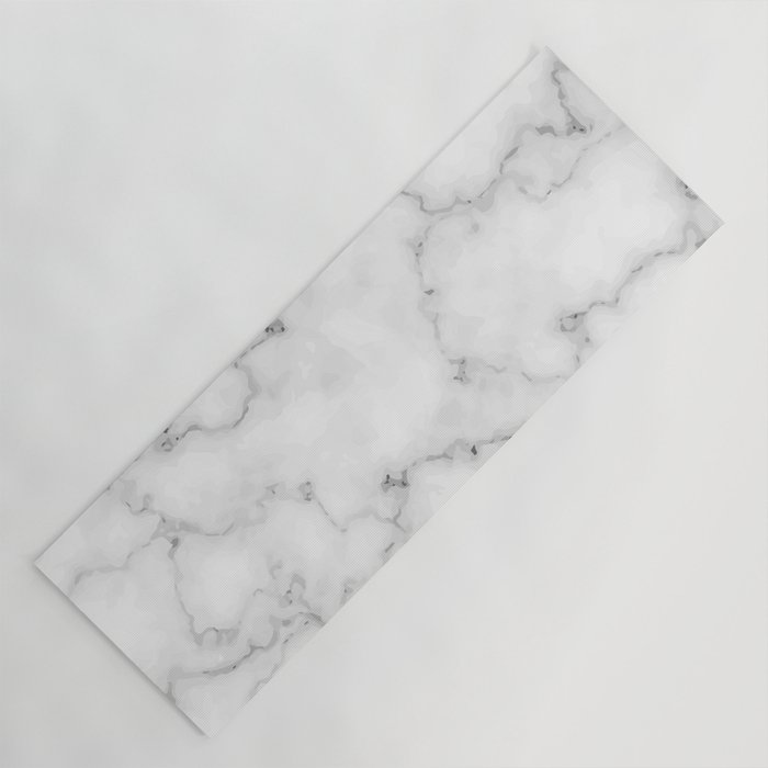 White marble Yoga Mat by ArtOnWear