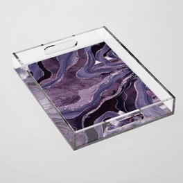 Lavender Mauve Agate Glitter Glam #1 (Faux Glitter) #decor #art #society6 Acrylic Tray