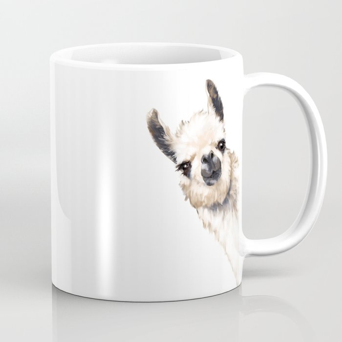 Sneaky Llama White Coffee Mug