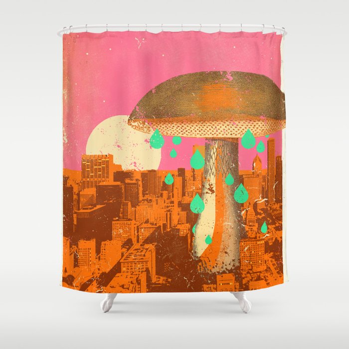 MUSHROOM CITY Shower Curtain