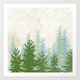 Evergreen Pine Trees  Art Print