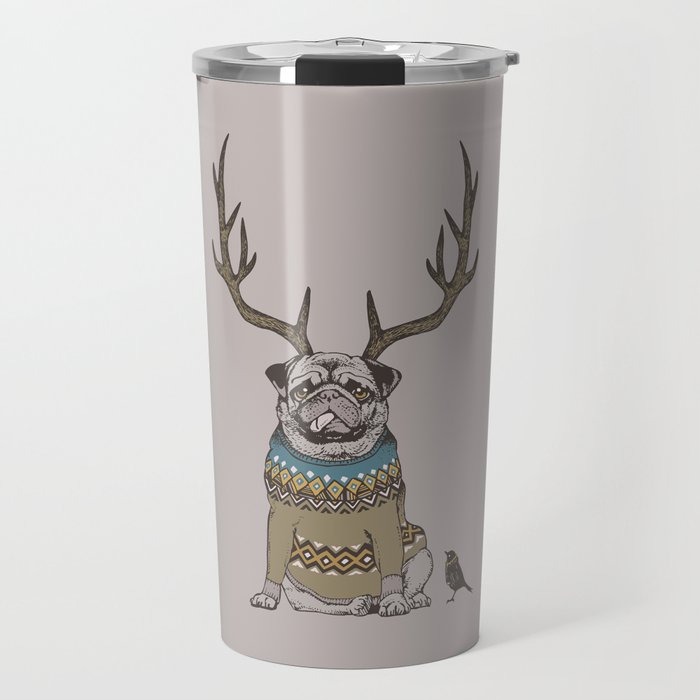 Deer Pug Travel Mug