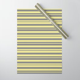 [ Thumbnail: Tan & Gray Colored Lines/Stripes Pattern Wrapping Paper ]