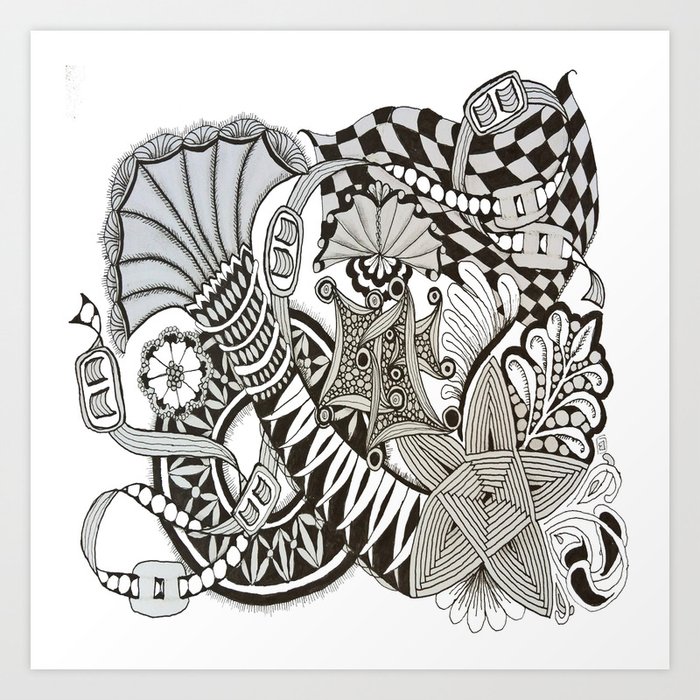 Zentangle i95 Art Print by Vermont Greetings | Society6