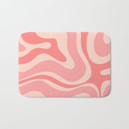 Blush Pink Modern Retro Liquid Swirl Abstract Pattern Square Bath Mat