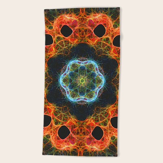 Fiery barnacles kaleidoscope 2 Beach Towel