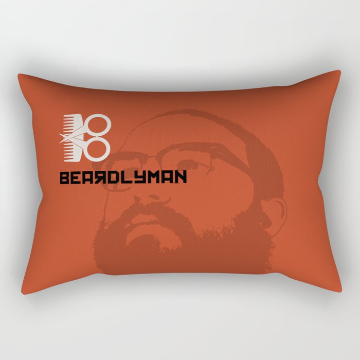 Beardlyman Face on Orange Rectangular Pillow