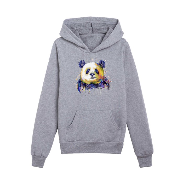 Colorful Panda Head Kids Pullover Hoodie