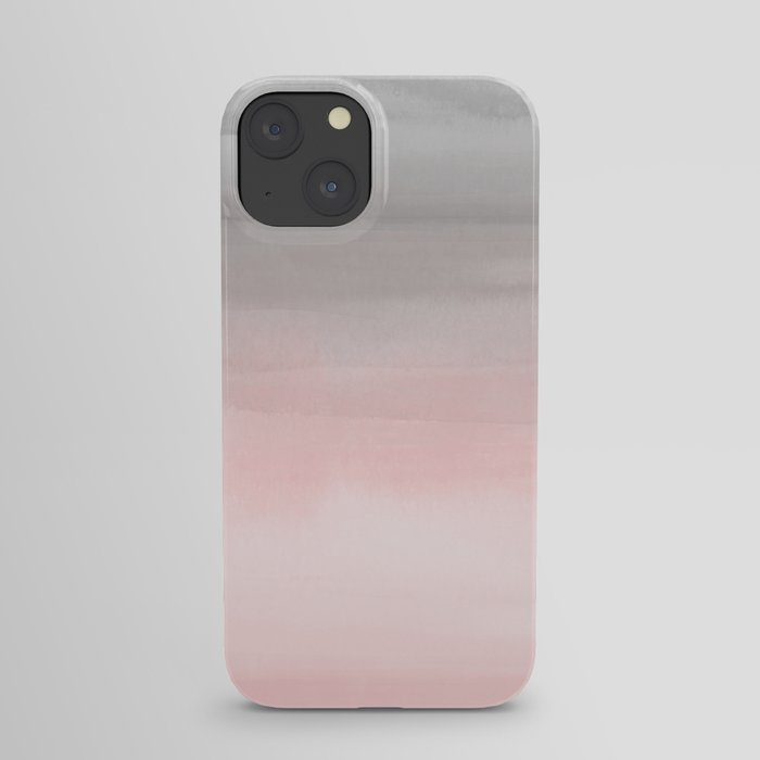Blushing Pink & Grey Watercolor iPhone Case