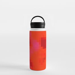 geometric pixel square pattern abstract background in red Water Bottle
